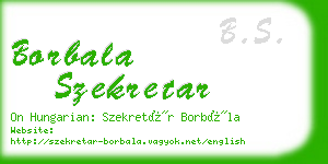 borbala szekretar business card